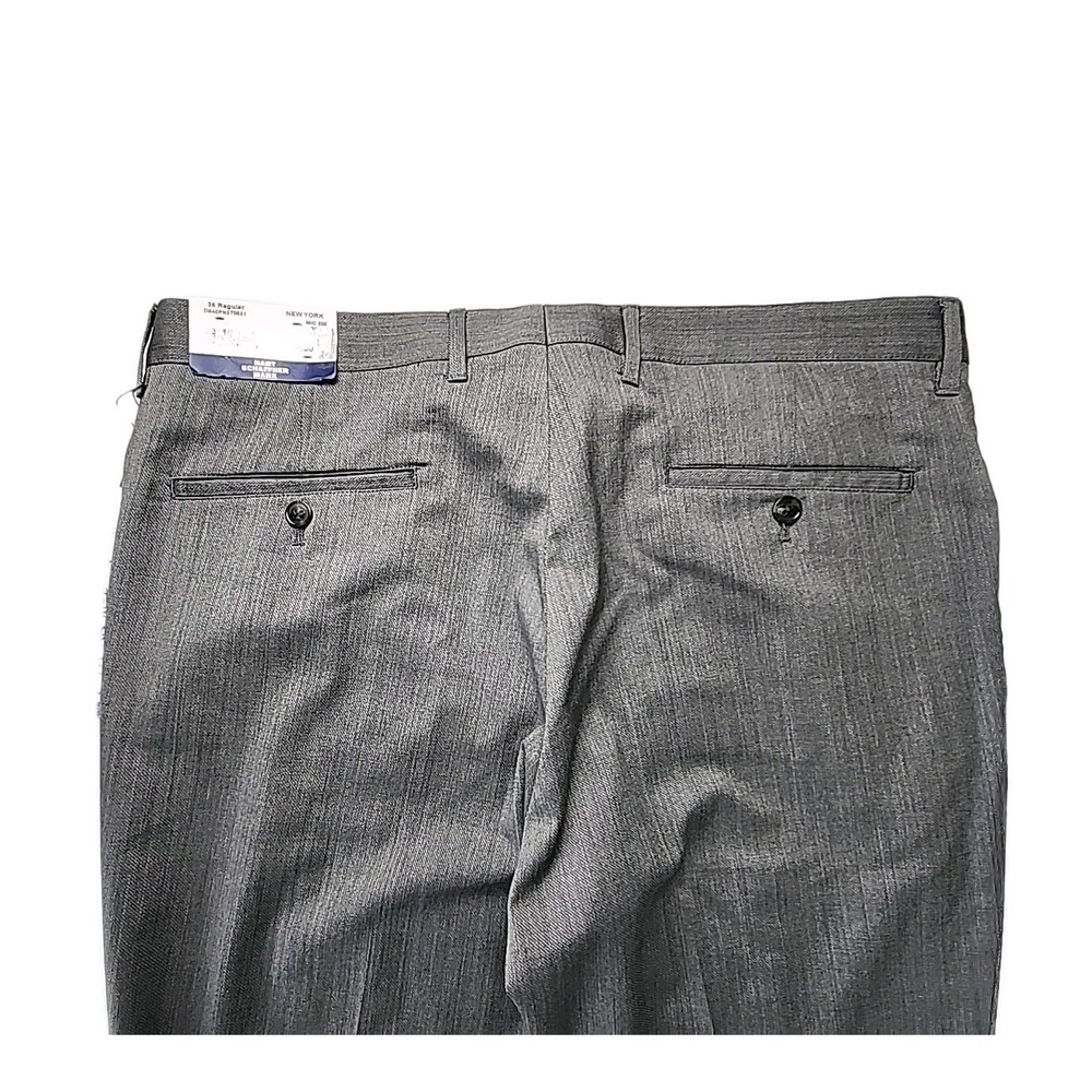 New Hart Schaffner Marx Dress Pants 36R Gray New York Fit Stretch Wool Blend NWT - Picture 8 of 13